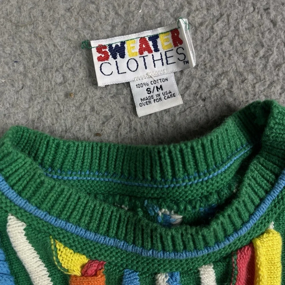 Vintage Sweater Clothes Textured Sweater Women Small/Medium USA Made Coogi Style - Picture 2 of 10